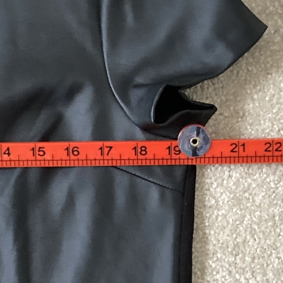 Preloved Oasis Pleather Black Front Zip Back Dress Size UK 14 - Picture 12 of 13